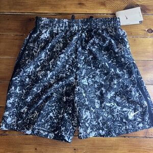 Nike Dri-FIT Shorts Older Boys Large‎ Training Black White Speckled Swoosh NEW
